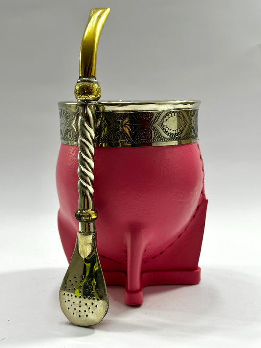 Mate Imperial Acero Rosa virola cincelada Diseño #2