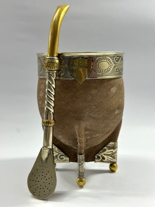 Mate Imperial Premium Homenaje Palestino En Cuero Crudo