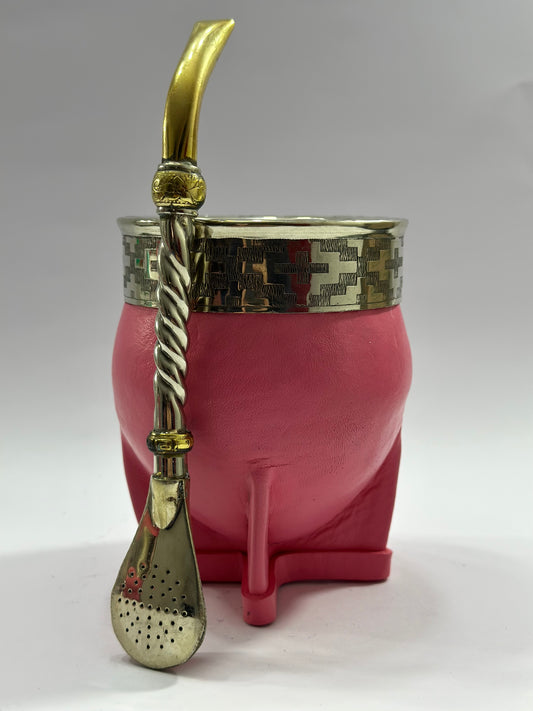 Mate Imperial Acero Rosa virola cincelada Diseño #1