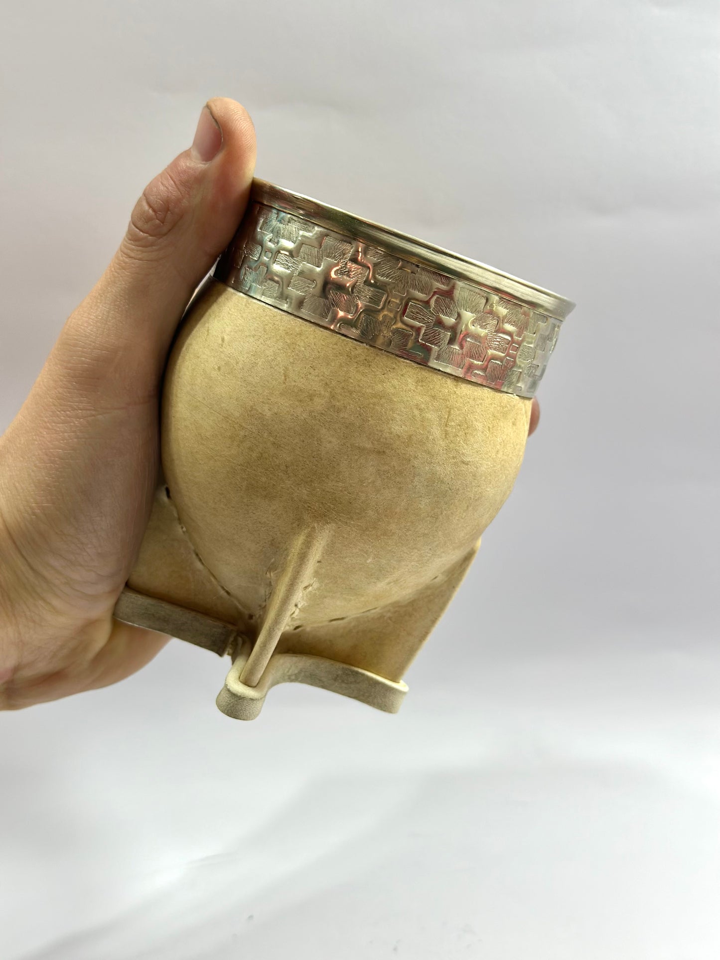 Mate imperial Calabaza Trabajado en cuero crudo