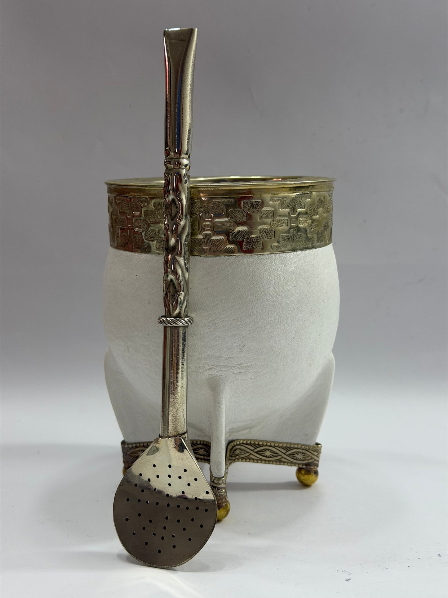 Mate Imperial Premium Blanco Interior de Acero Base Completa Diseño #1
