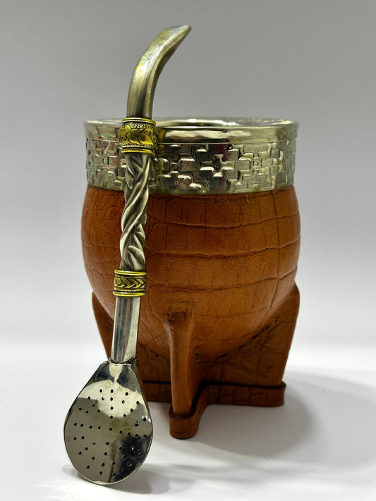 Mate Imperial Cuero Croco Café