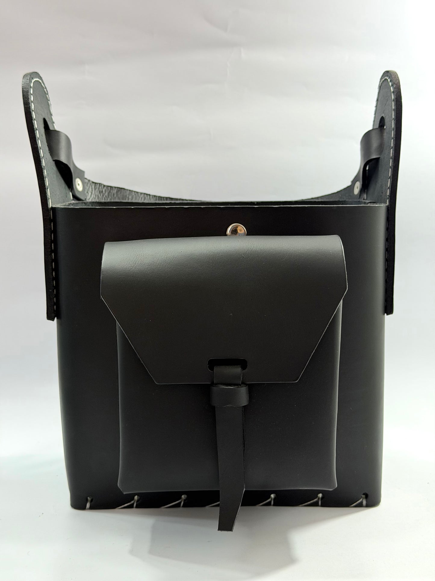 Matera de cuero Premium 2 compartimentos Cuero Negro