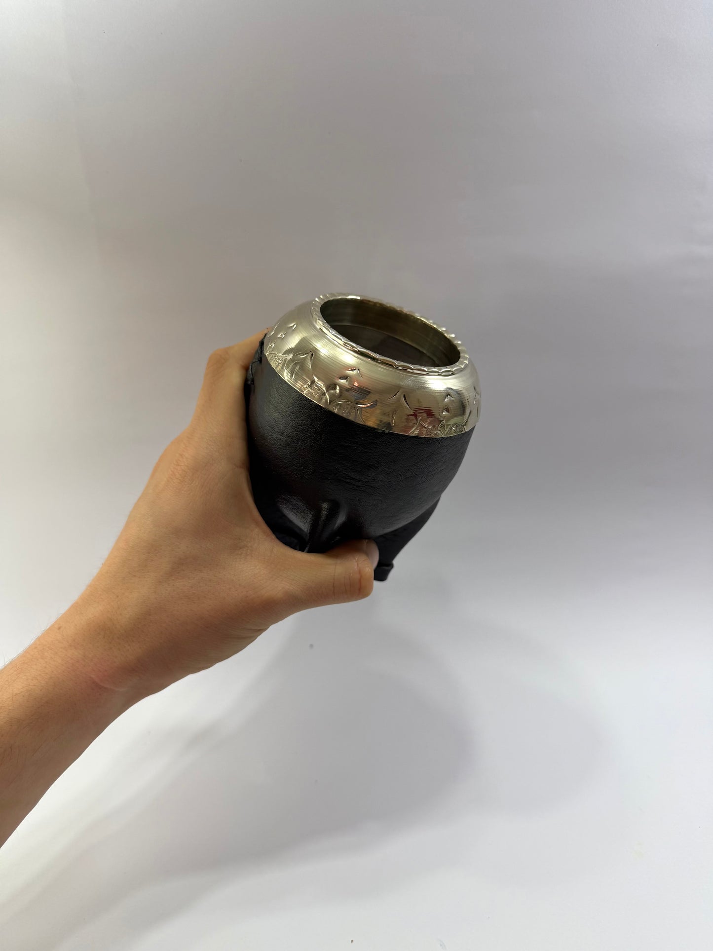 Mate Torpedo Negro de Acero  + Virola Uruguaya