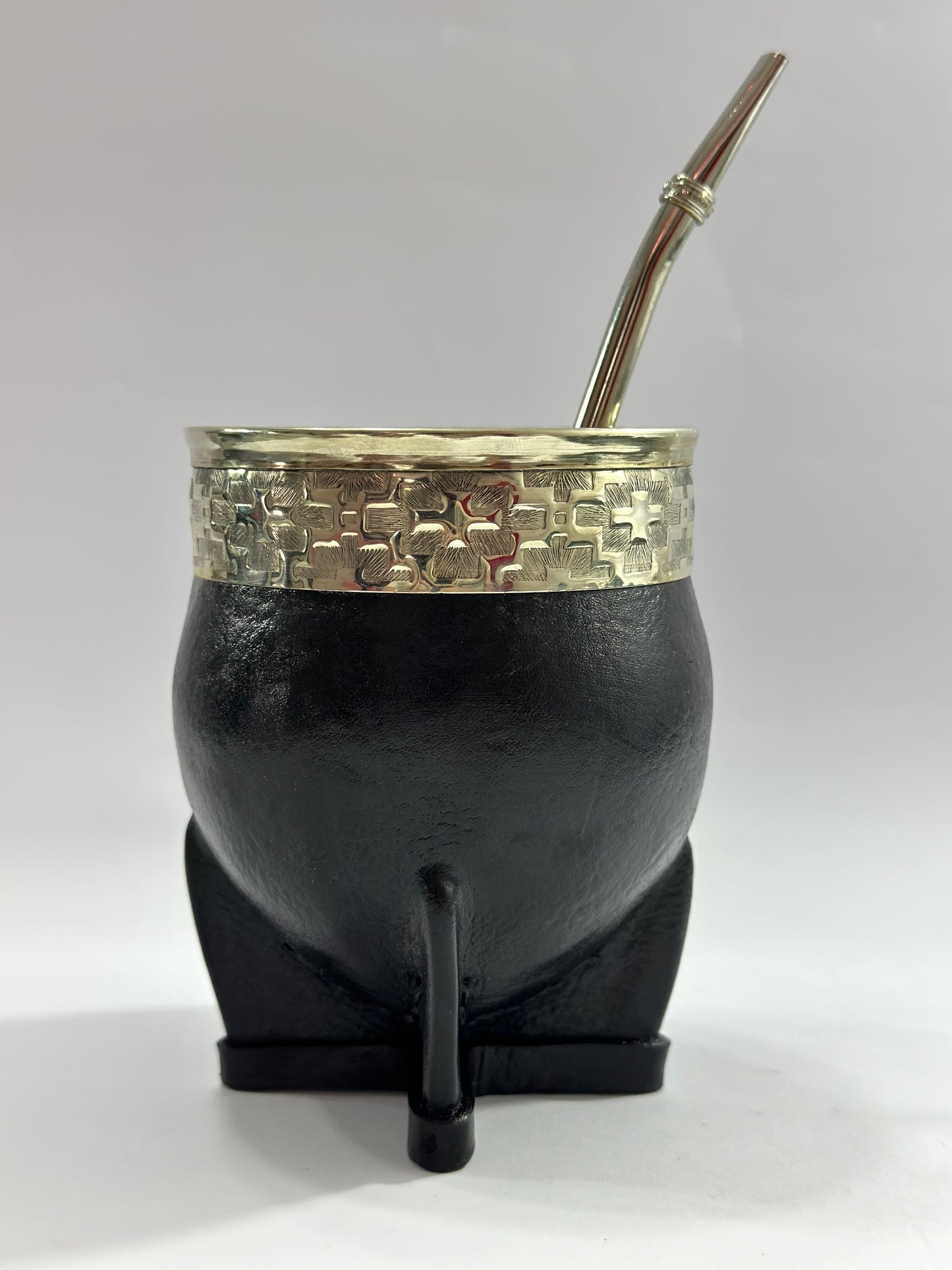 Mate imperial Negro de Calabaza #1 +  Bombilla de Acero Tradicional