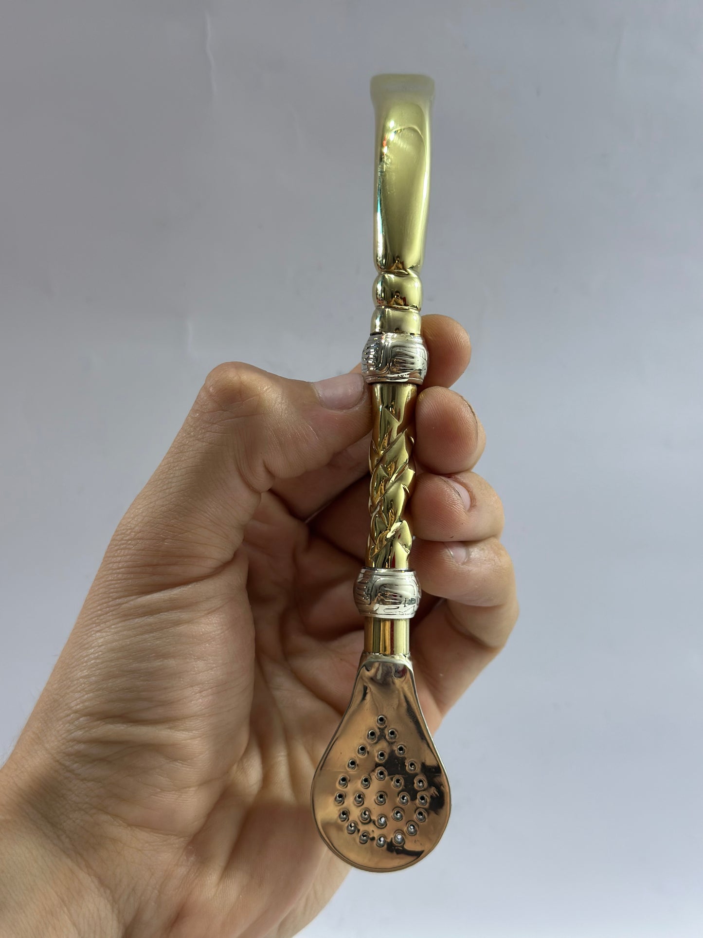 Bombillon Premium Pico De Loro Bronce Completo Trenzado Filtro Argentino