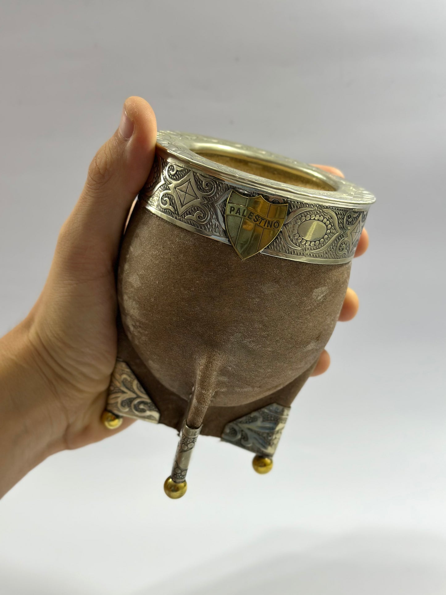 Mate Imperial Premium Homenaje Palestino En Cuero Crudo