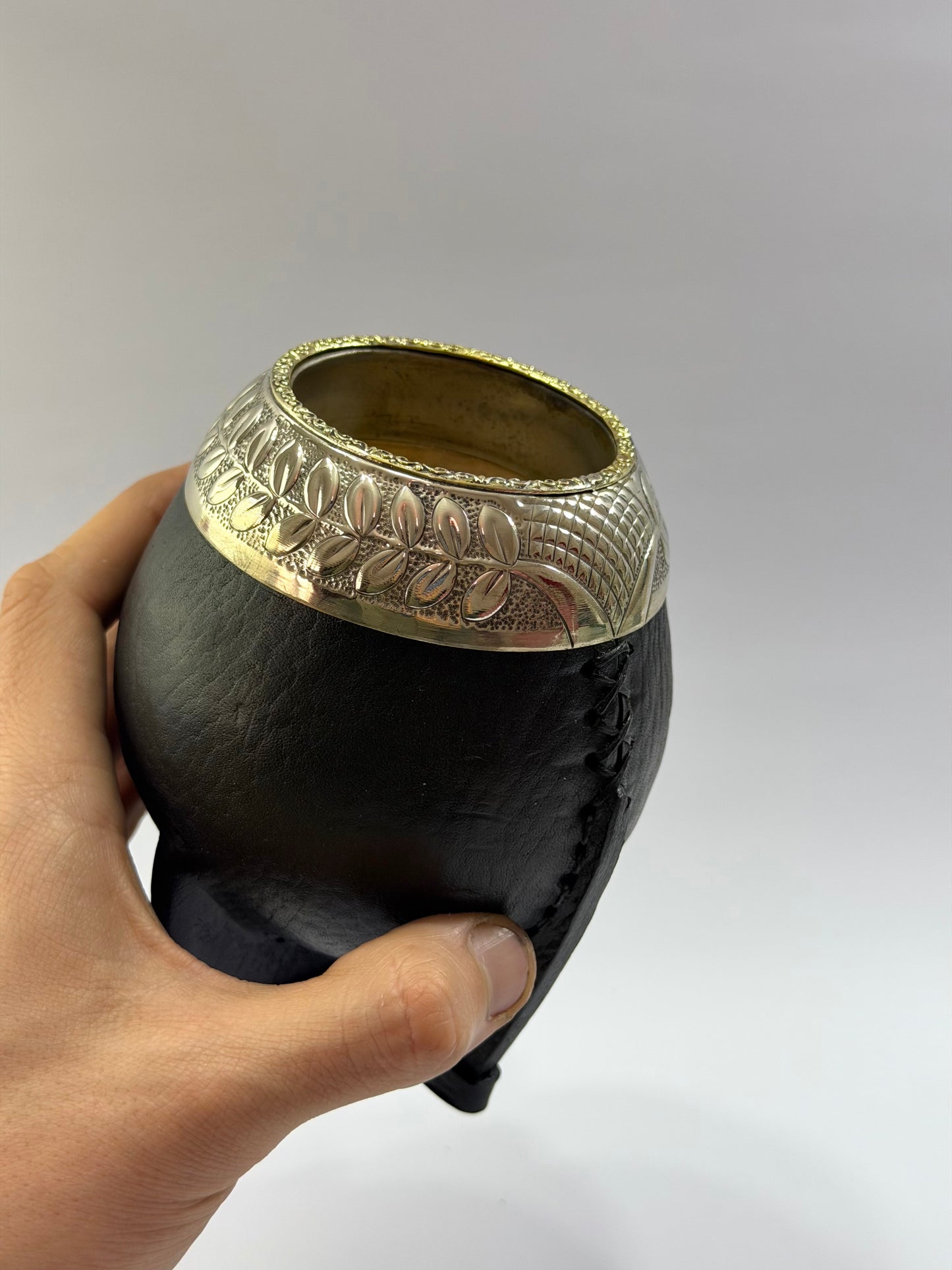 Mate Torpedo Premium Negro De Calabaza Virolon Uruguayo Artesanal Al Lacre 𝗟𝗔𝗨𝗥𝗘𝗟 + 𝗛𝗘𝗕𝗥𝗔 𝗗𝗘 𝗕𝗥𝗢𝗡𝗖𝗘