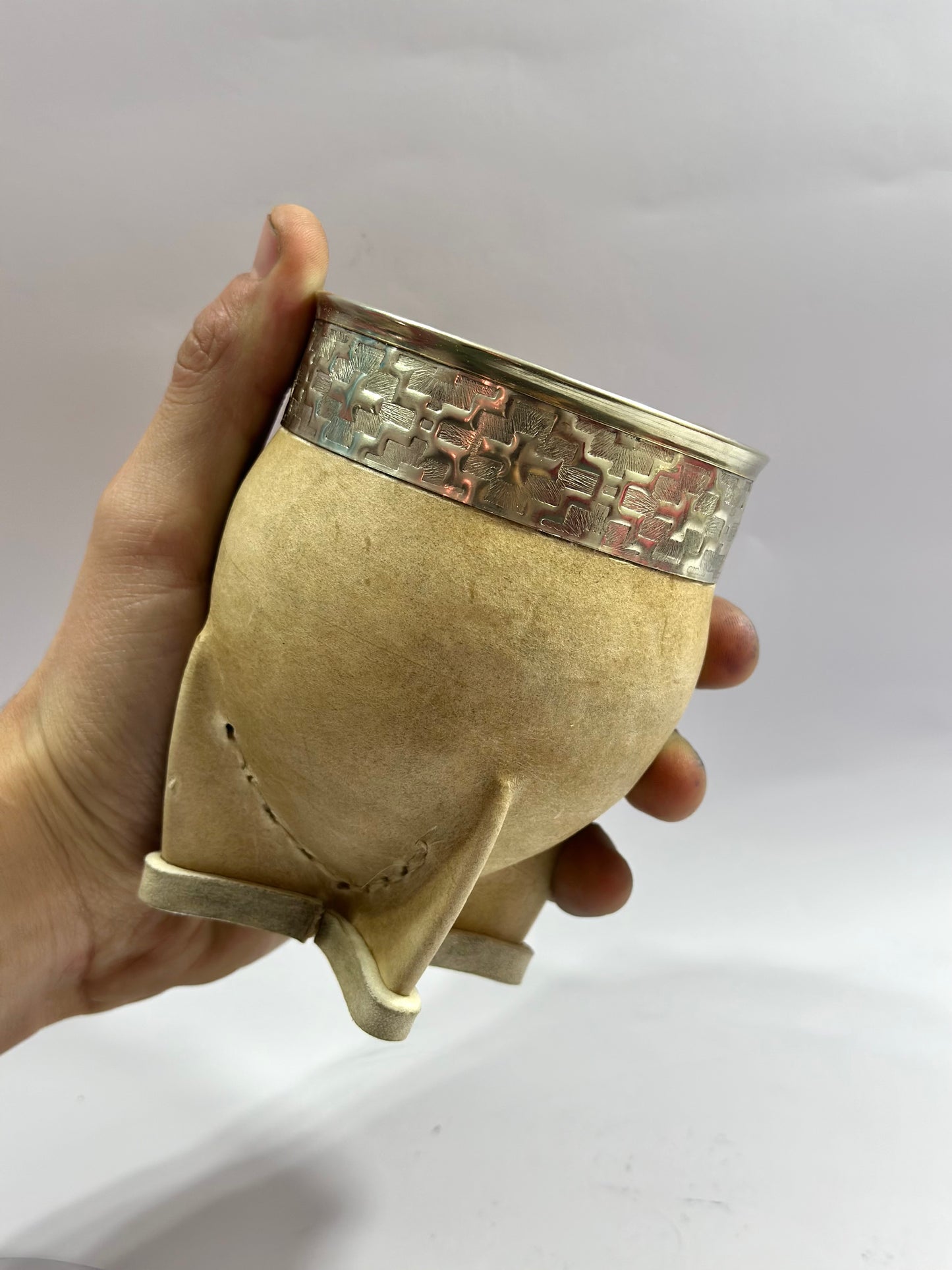 Mate imperial Calabaza Trabajado en cuero crudo