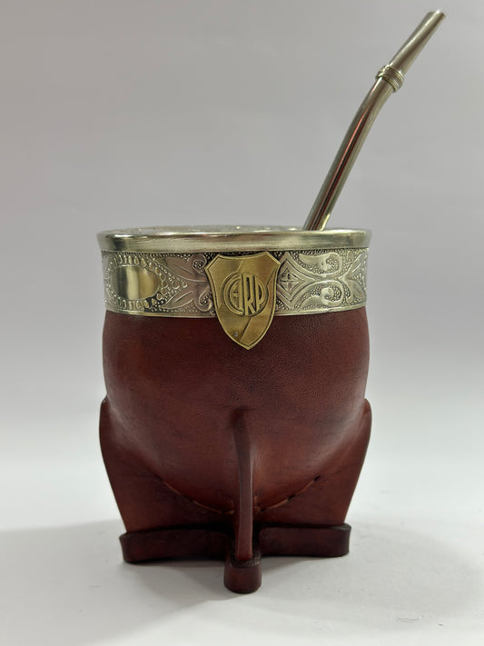 Mate Imperial De Calabaza River Plate + Bombilla de Acero Tradicional