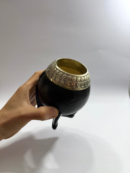Mate Torpedo Premium Negro De Calabaza Virolon Uruguayo Artesanal Al Lacre 𝗟𝗔𝗨𝗥𝗘𝗟