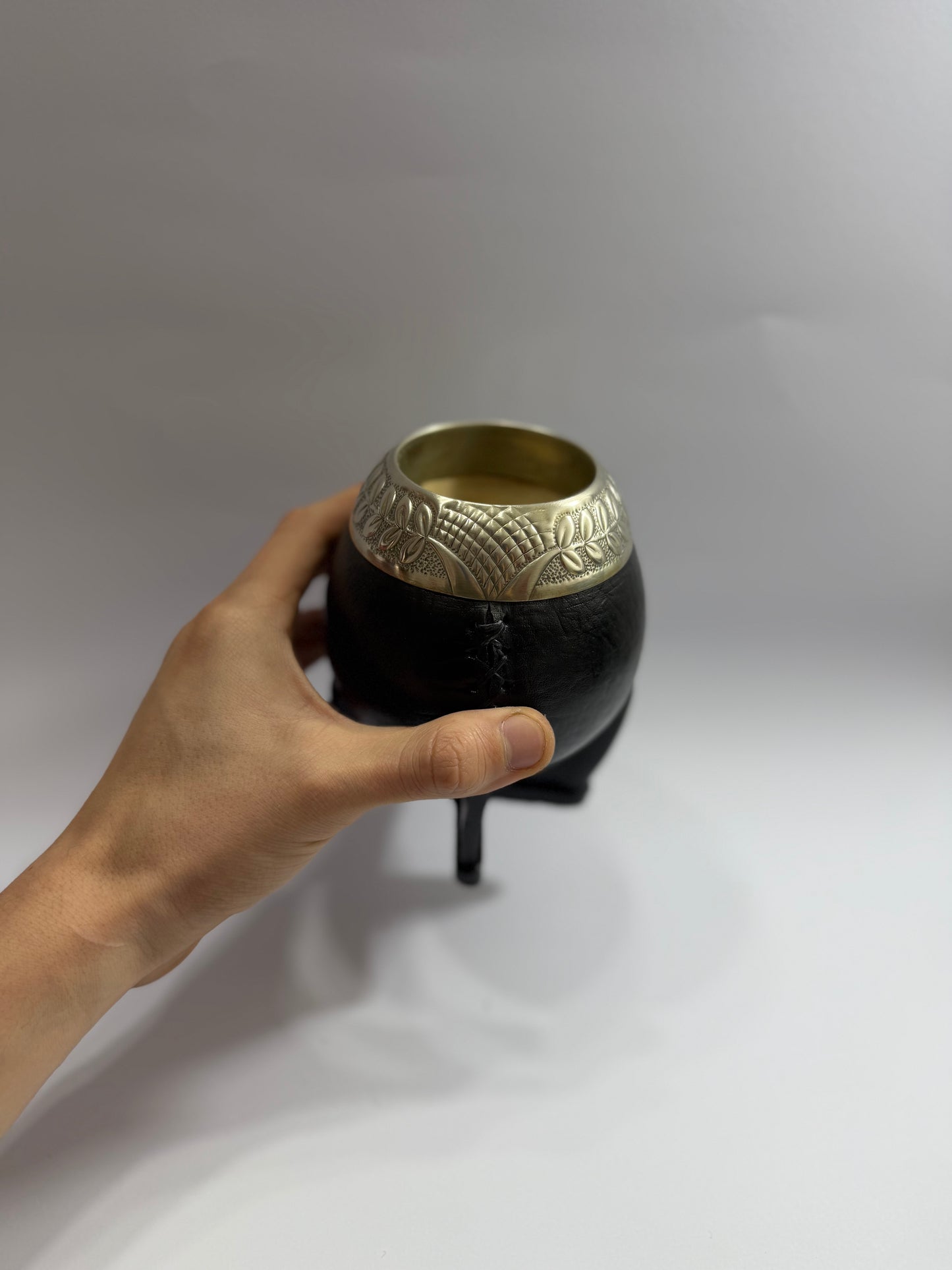 Mate Torpedo Premium Negro De Calabaza Virolon Uruguayo Artesanal Al Lacre 𝗟𝗔𝗨𝗥𝗘𝗟
