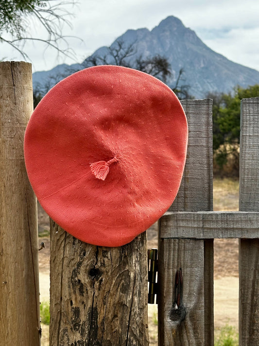 Boina Gaucha De Hilo Salmón/ Vuelo 30 Cm
