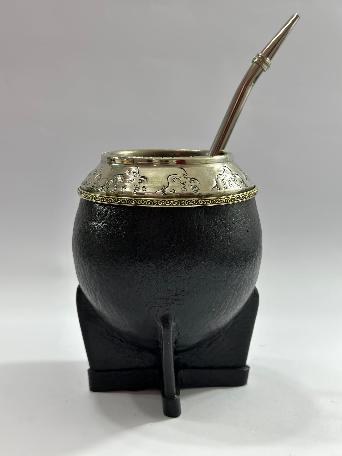 Mate Torpedo Negro Premium + Bombilla de Acero Tradicional