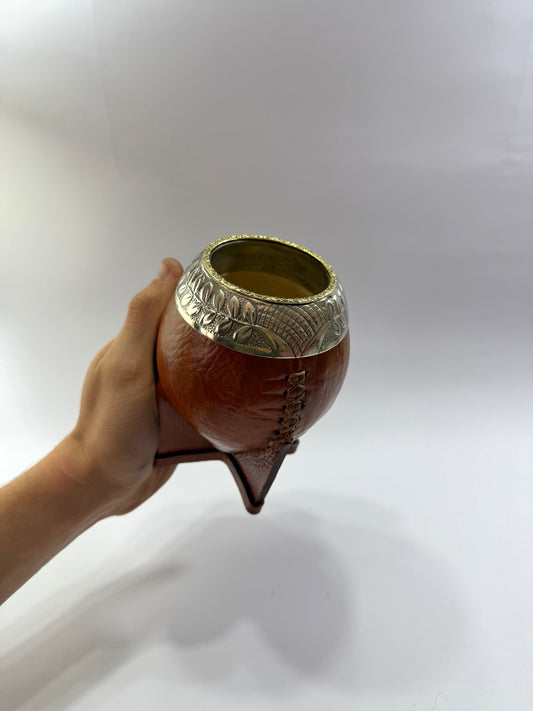Mate Torpedo Premium Café De Calabaza Virolon Uruguayo Artesanal Al Lacre 𝗟𝗔𝗨𝗥𝗘𝗟 + 𝗛𝗘𝗕𝗥𝗔 𝗗𝗘 𝗕𝗥𝗢𝗡𝗖𝗘