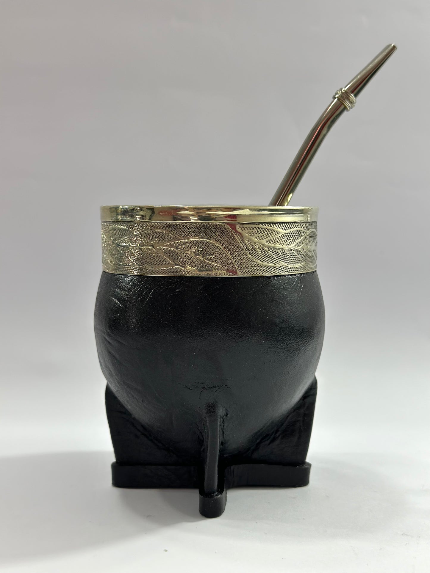 Mate imperial Negro de Calabaza #3 + Bombilla de Acero Tradicional.