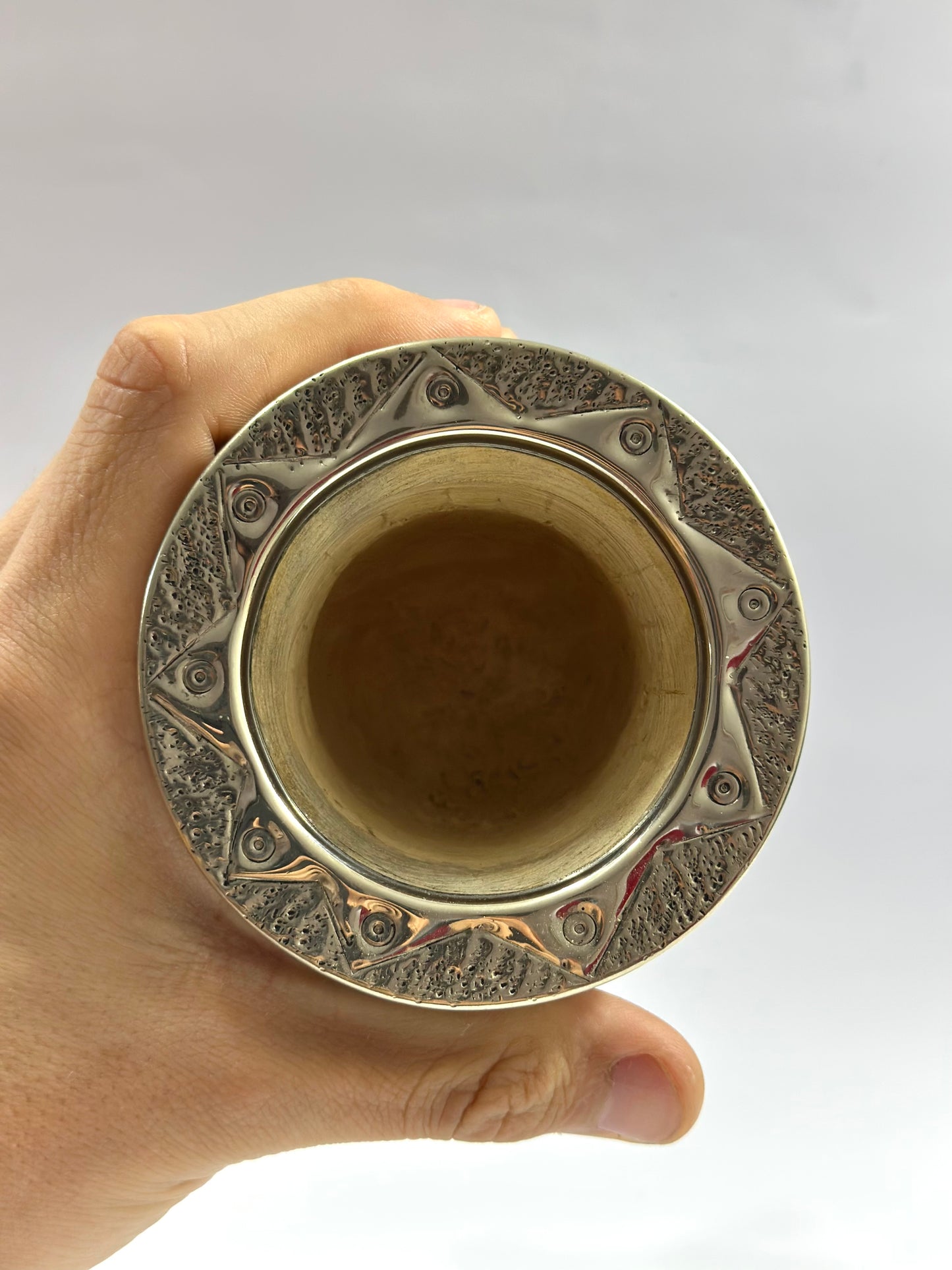 Mate Imperial Negro de Calabaza Virola Cincelada Modelo #3