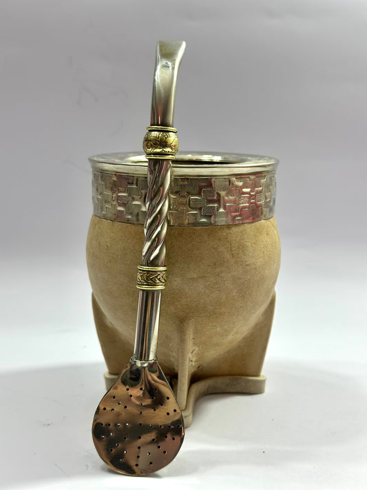 Mate imperial Calabaza Trabajado en cuero crudo