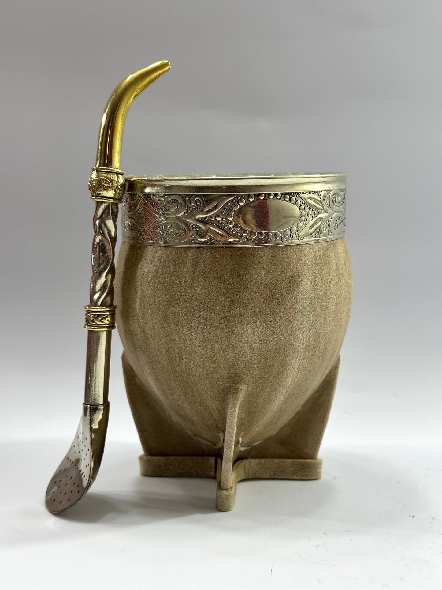 Mate imperial Calabaza Trabajado en cuero crudo