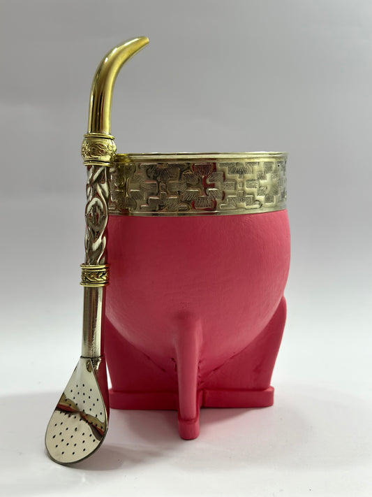 Mate Imperial Rosa De Calabaza Virola cincelada