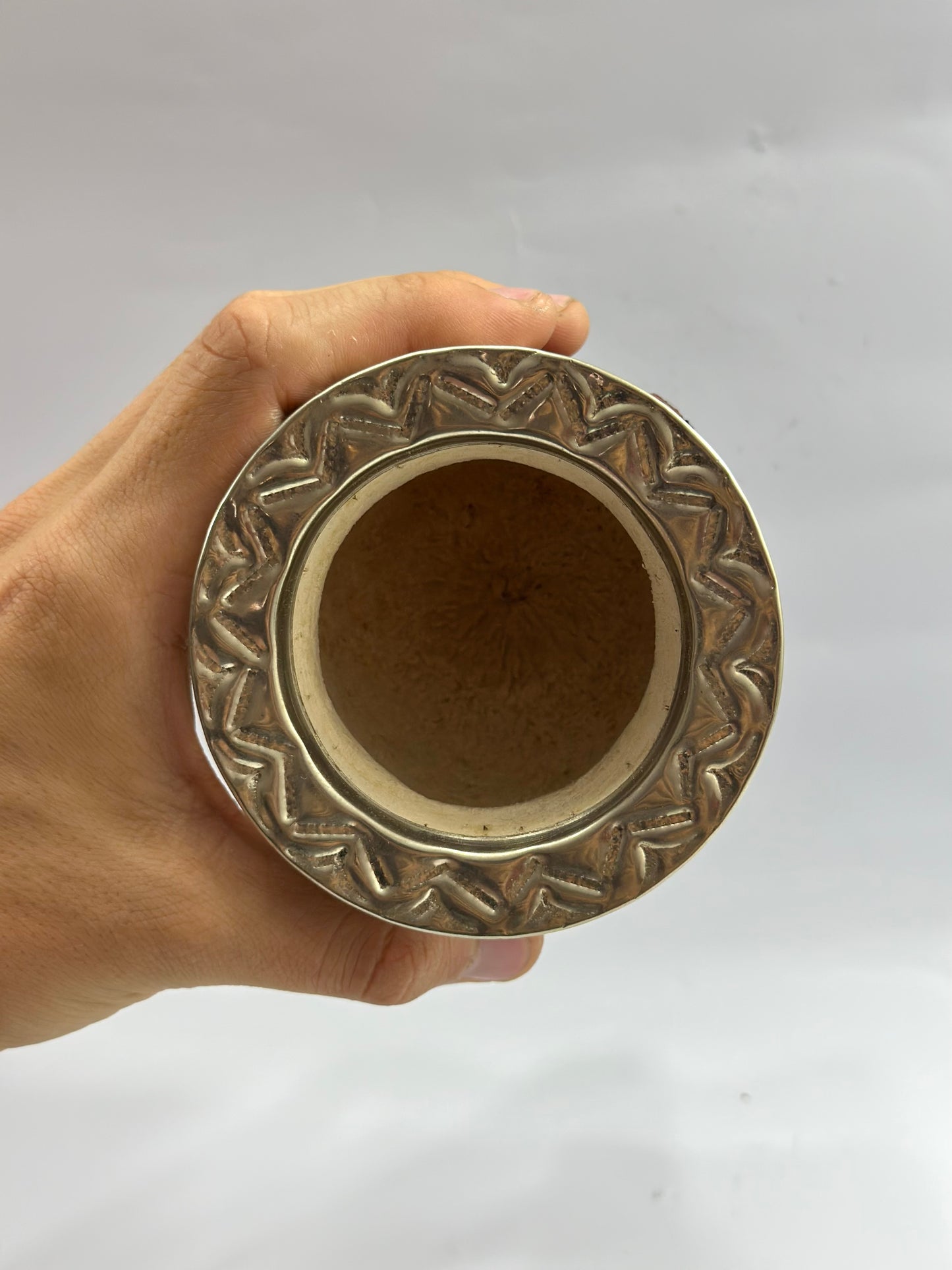 Mate Imperial Premium Café Borravino Base reforzada Labrado Diseño Flor