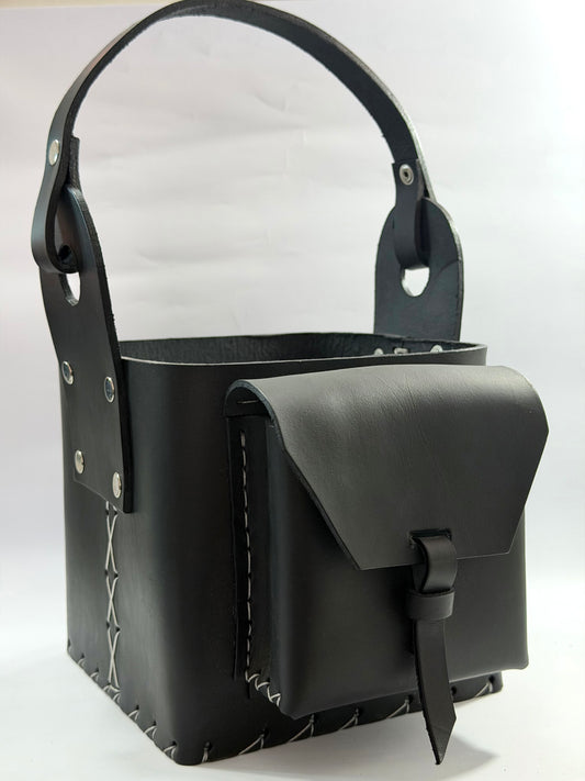 Matera de cuero Premium 4 compartimentos Cuero Negro