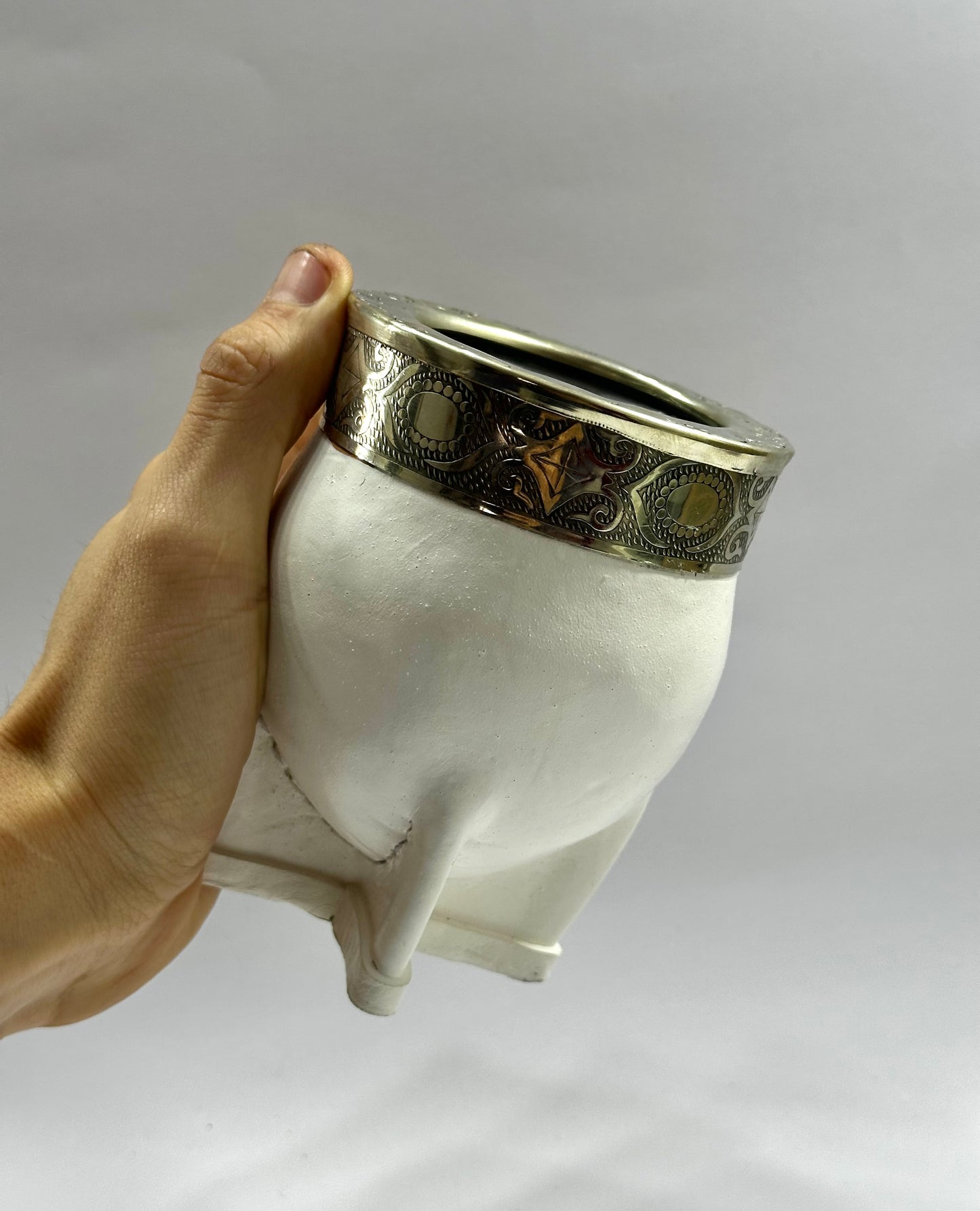 Mate Imperial Acero Blanco virola cincelada Diseño #2