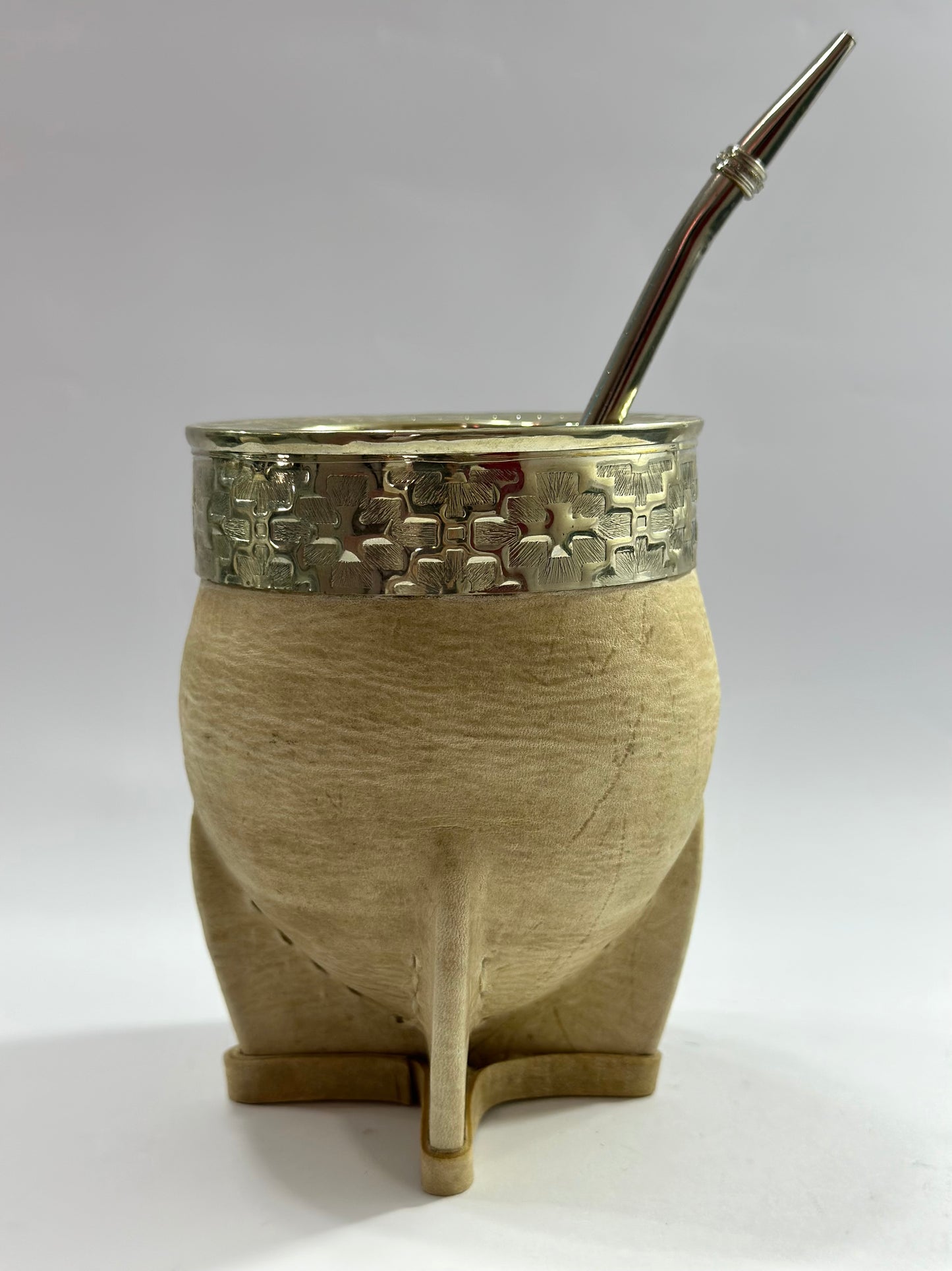 Mate imperial Cuero Crudo de Calabaza #1 + Bombilla de Acero Tradicional