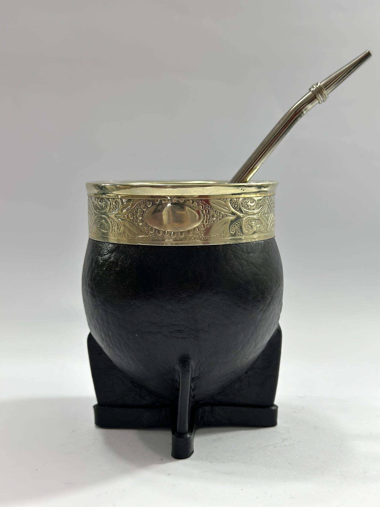 Mate Imperial Negro de Acero #2 + Bombilla de Acero Tradicional