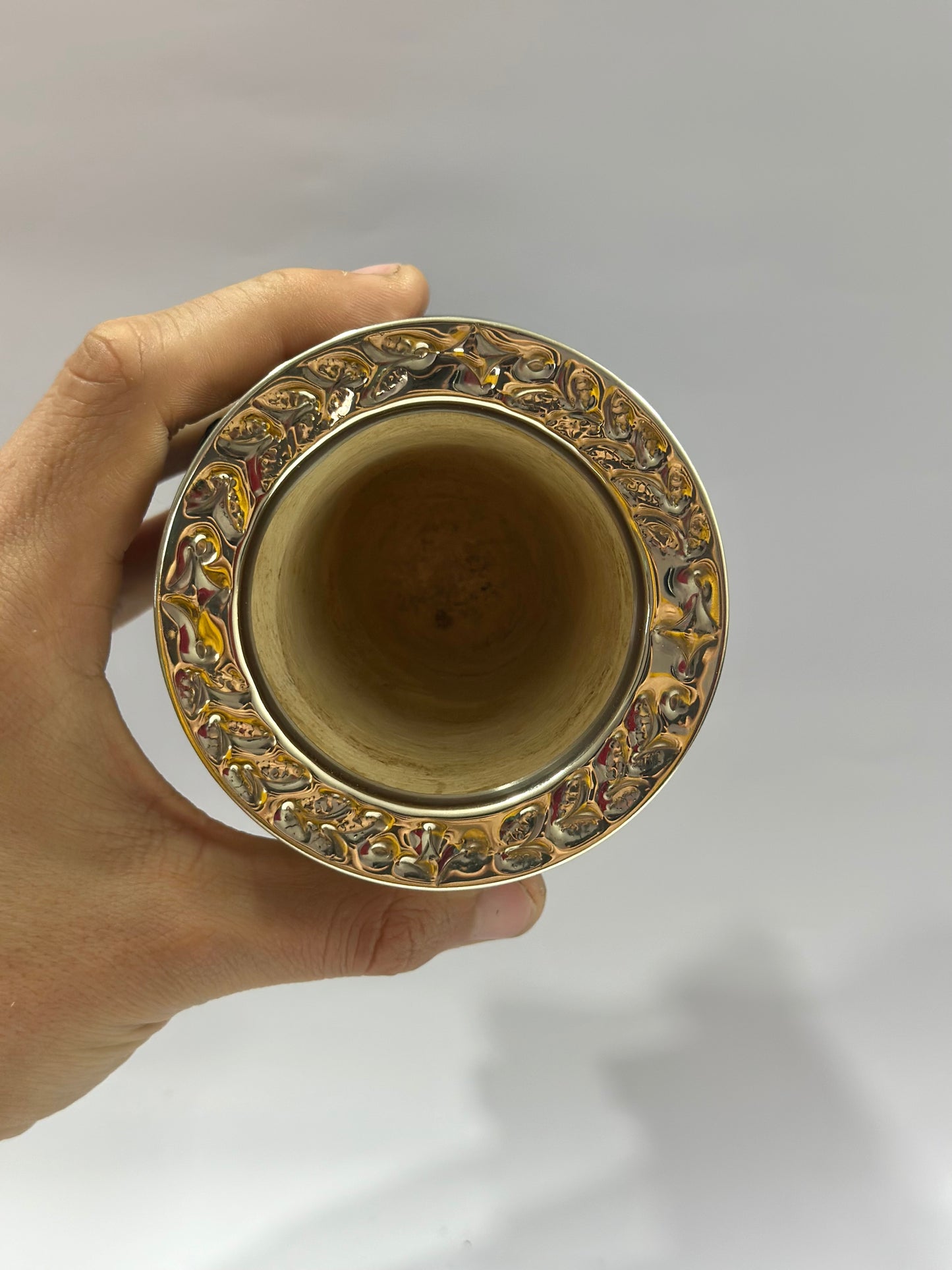 Mate imperial Negro de calabaza Virola Cincelada Modelo #1