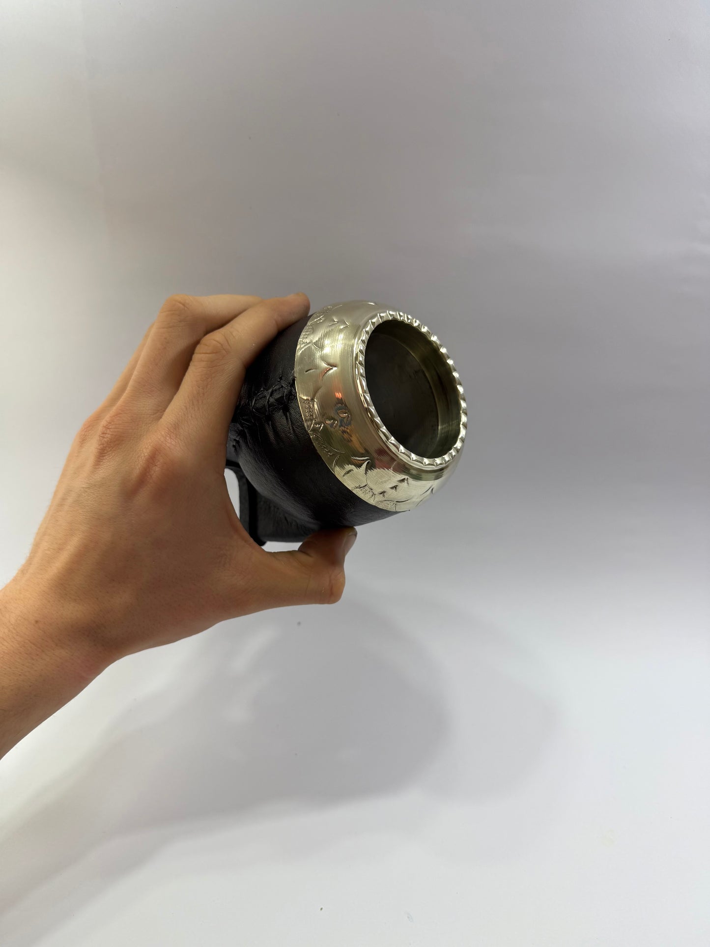 Mate Torpedo Negro de Acero  + Virola Uruguaya