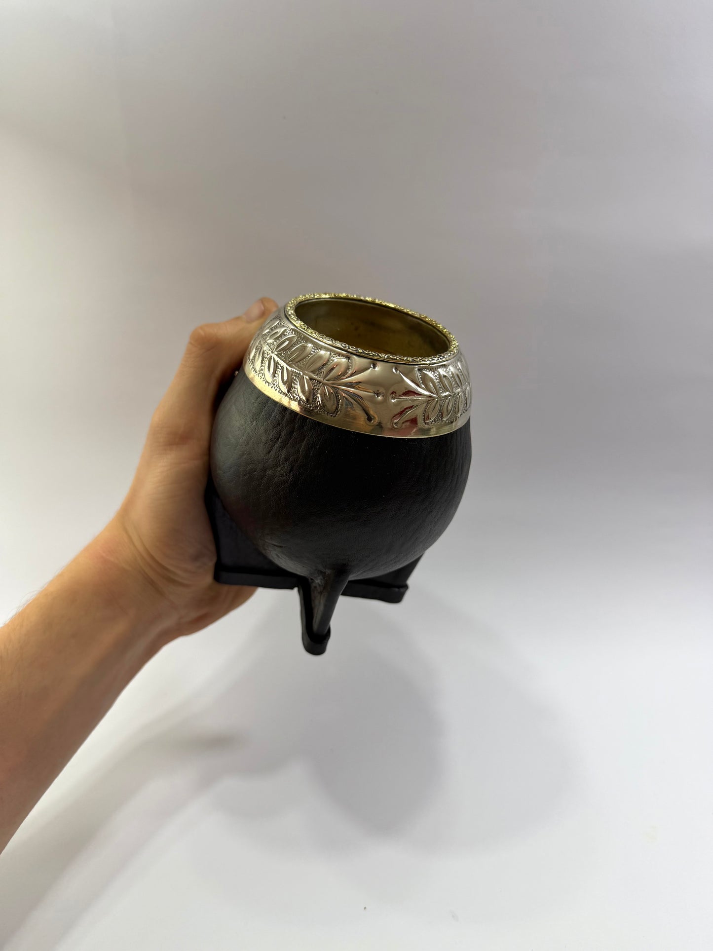 Mate Torpedo Premium Negro De Calabaza Virolon Uruguayo Artesanal Al Lacre 𝗟𝗔𝗨𝗥𝗘𝗟 + 𝗛𝗘𝗕𝗥𝗔 𝗗𝗘 𝗕𝗥𝗢𝗡𝗖𝗘