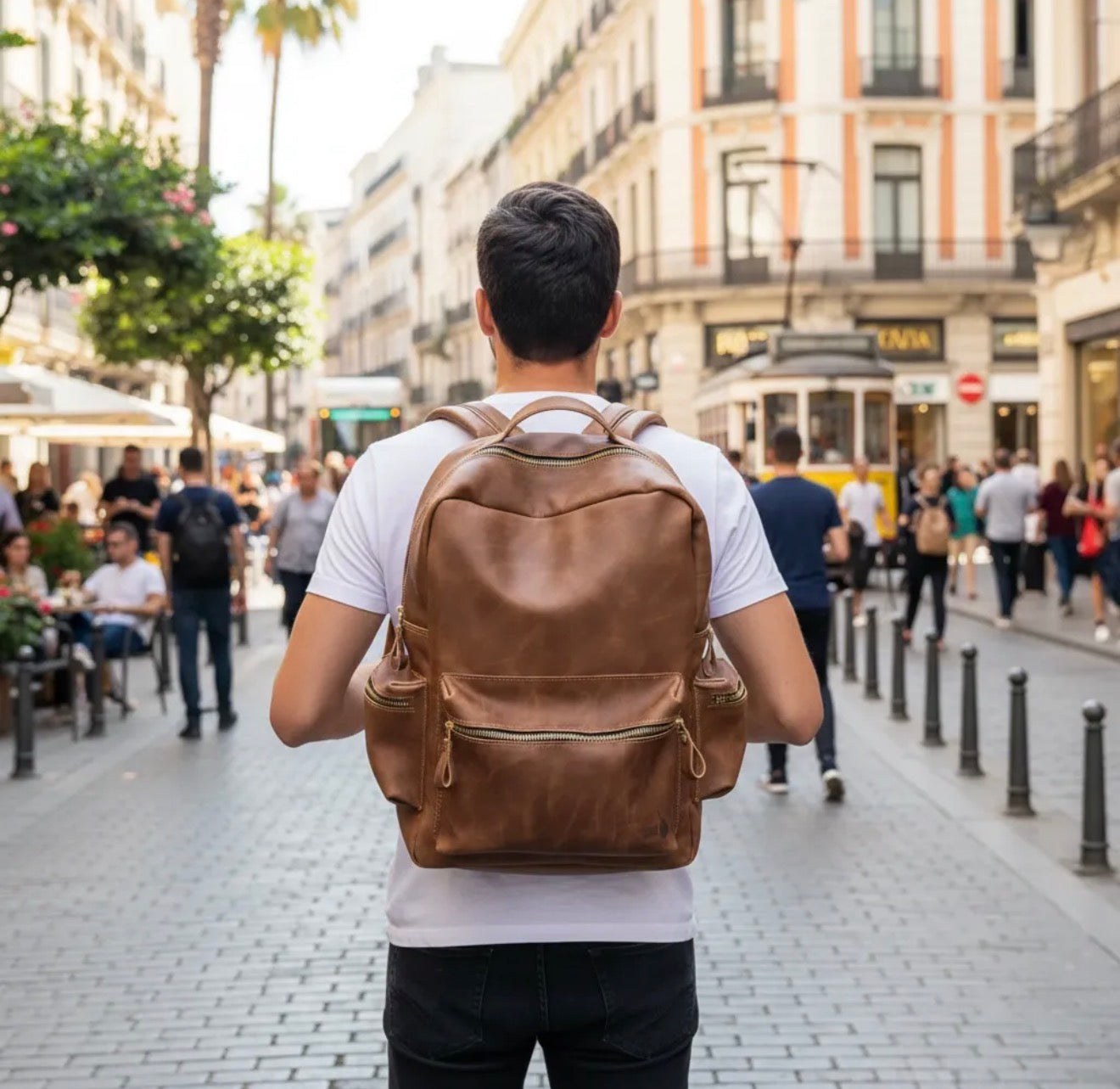 Mochila de Cuero Urbana Zona Gaucha