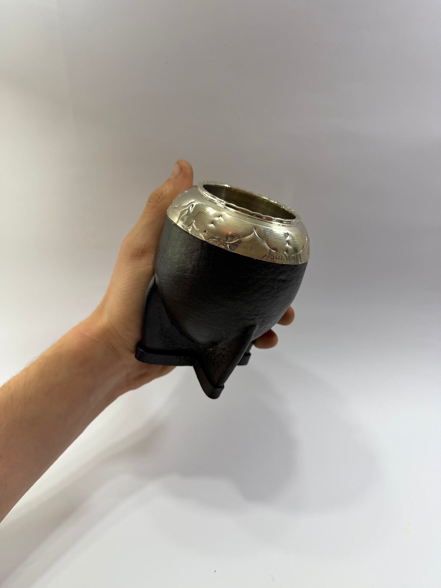Mate Torpedo Negro de Acero  + Virola Uruguaya