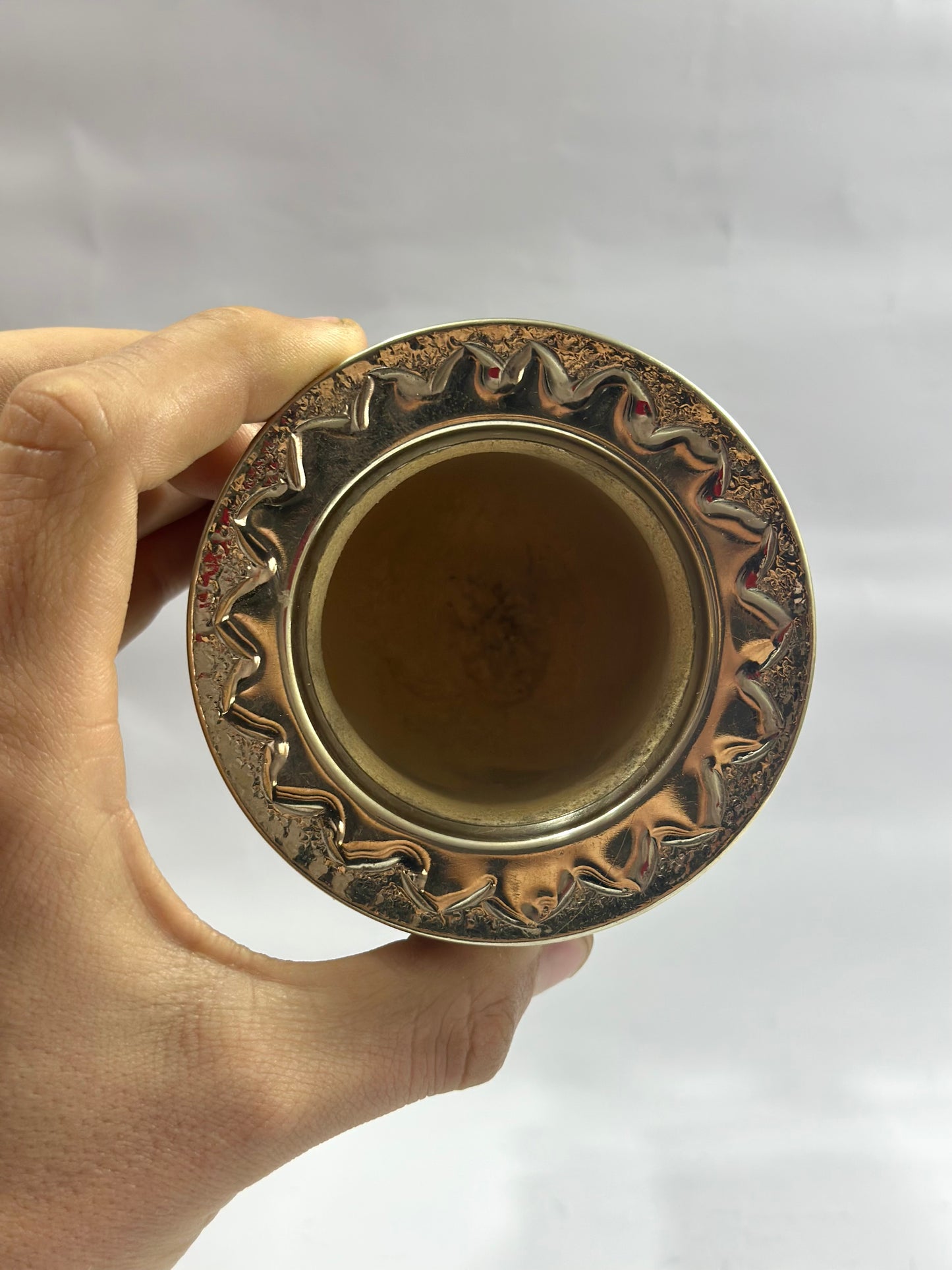 Mate Imperial Calabaza Café Borravino Diseño 2 + Bombillon Artesanal Alpaca Trenzada Pico Loro Bronce Filtro Uruguayo Xl