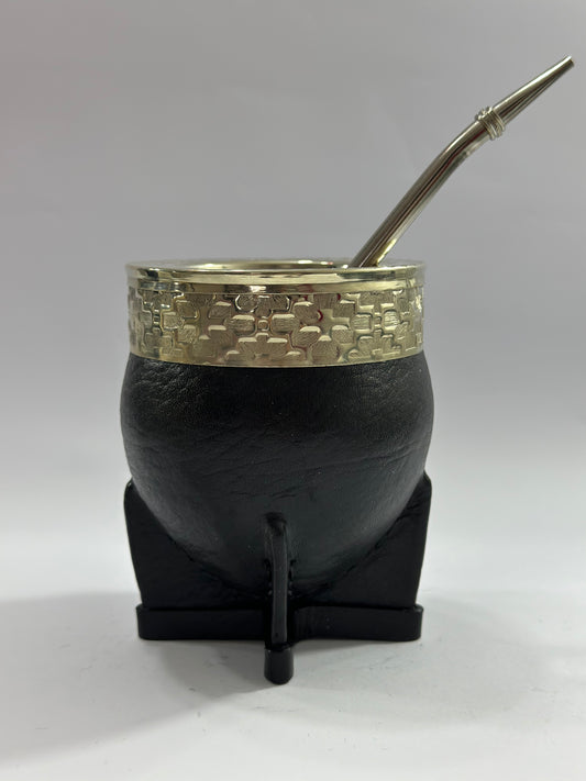 Mate Imperial Negro de Acero #1 + Bombilla de Acero Tradicional