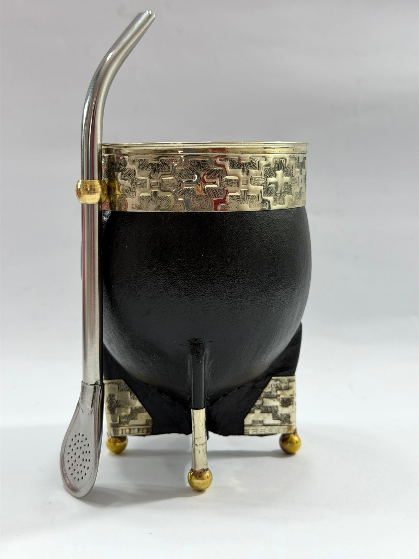 Mate imperial Premium esquineros de alpaca #1 + Bombilla Pico De Loro Acero inoxidable