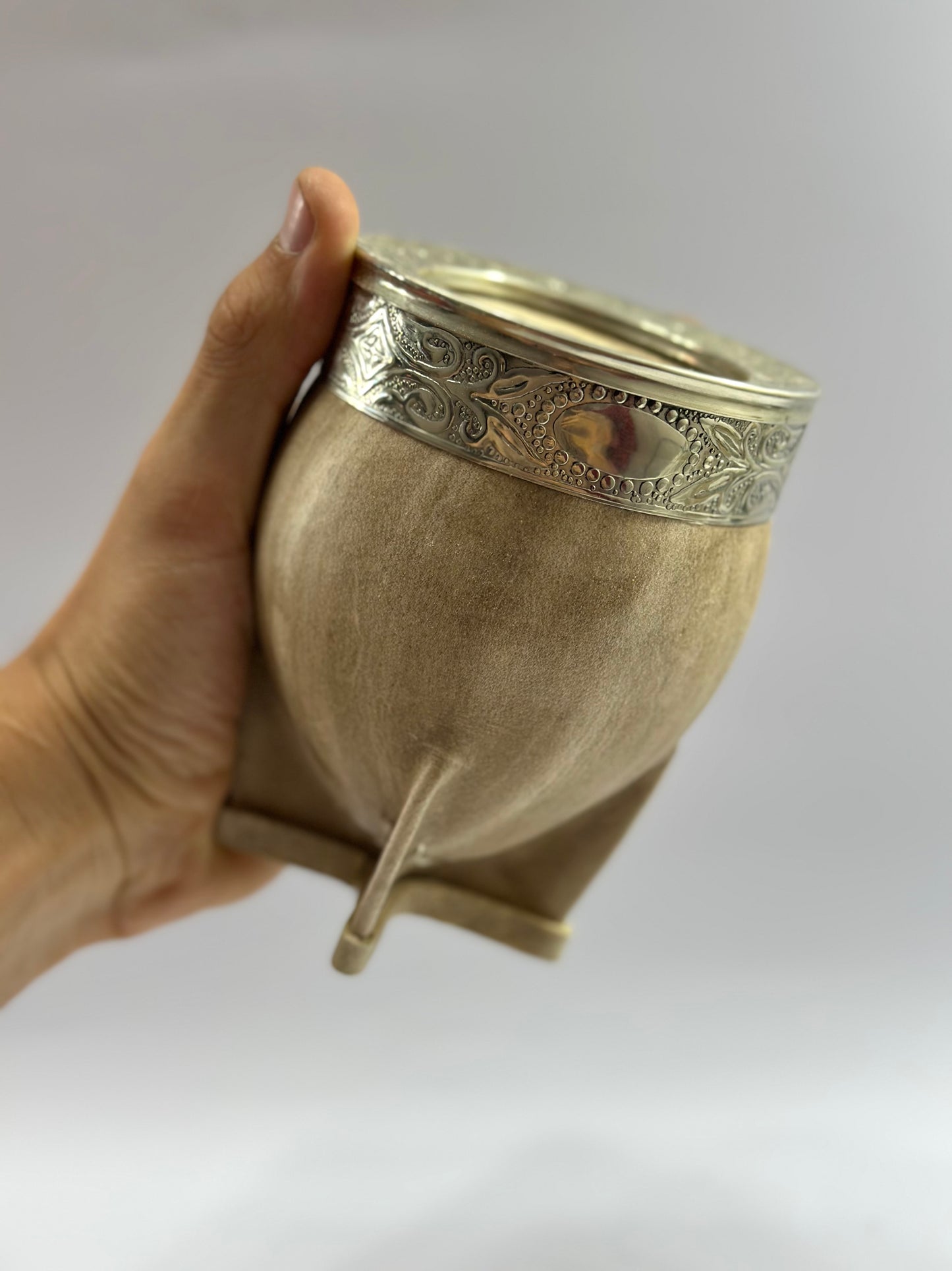 Mate imperial Calabaza Trabajado en cuero crudo