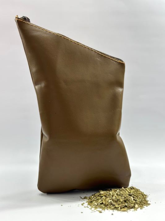 Yerbero de cuero café