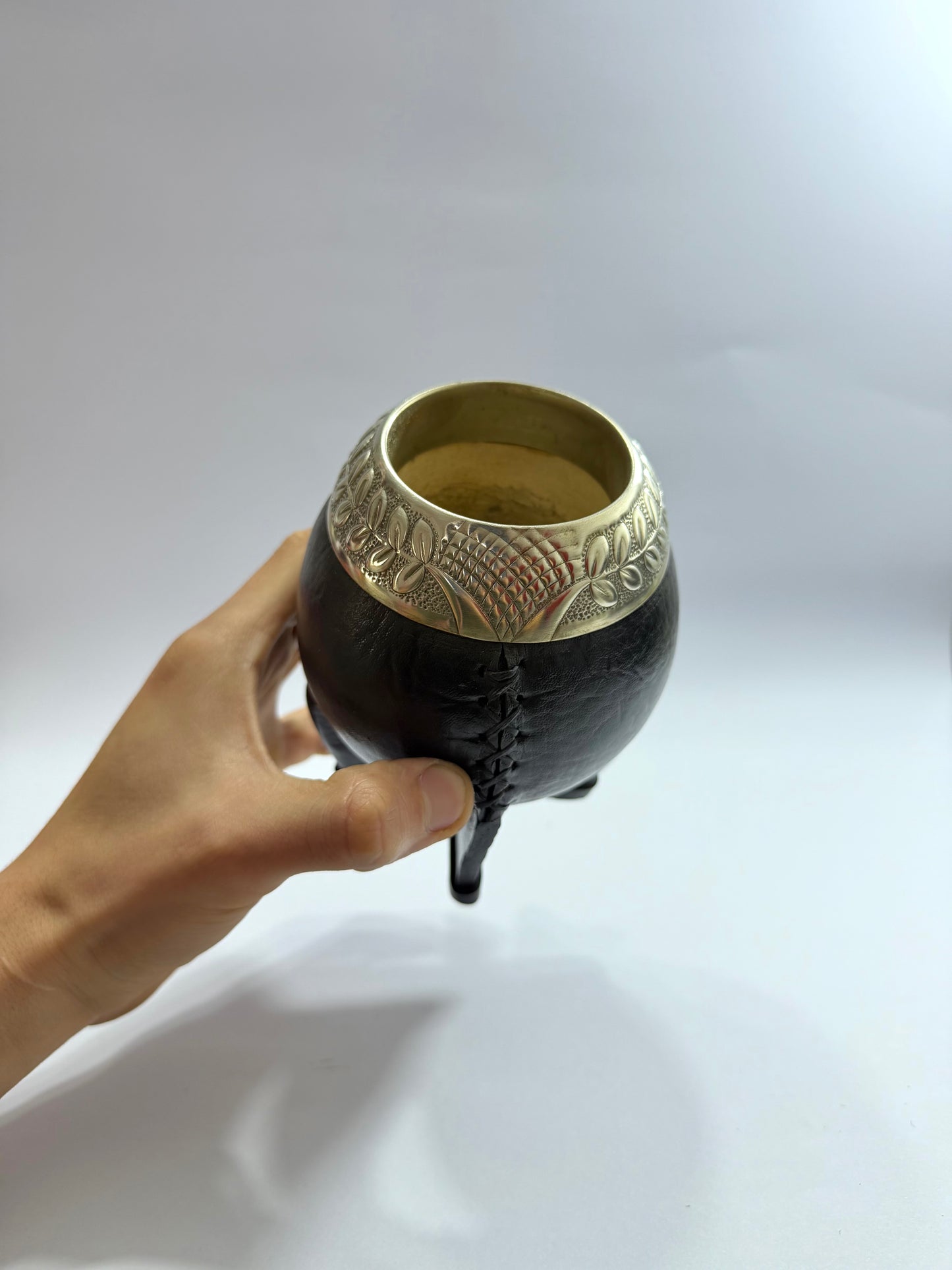 Mate Torpedo Premium Negro De Calabaza Virolon Uruguayo Artesanal Al Lacre 𝗟𝗔𝗨𝗥𝗘𝗟
