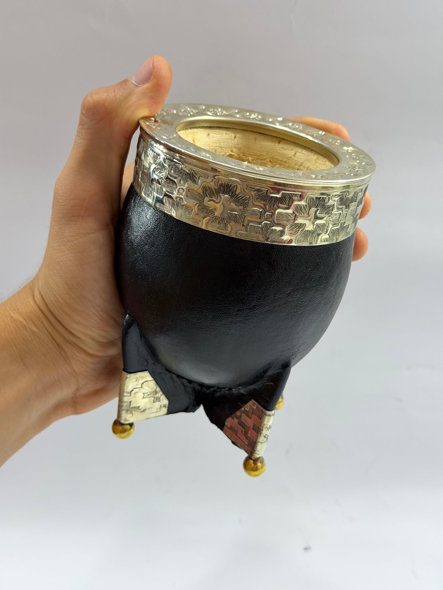 Mate imperial Premium esquineros de alpaca #1 + Bombilla Pico De Loro Acero inoxidable