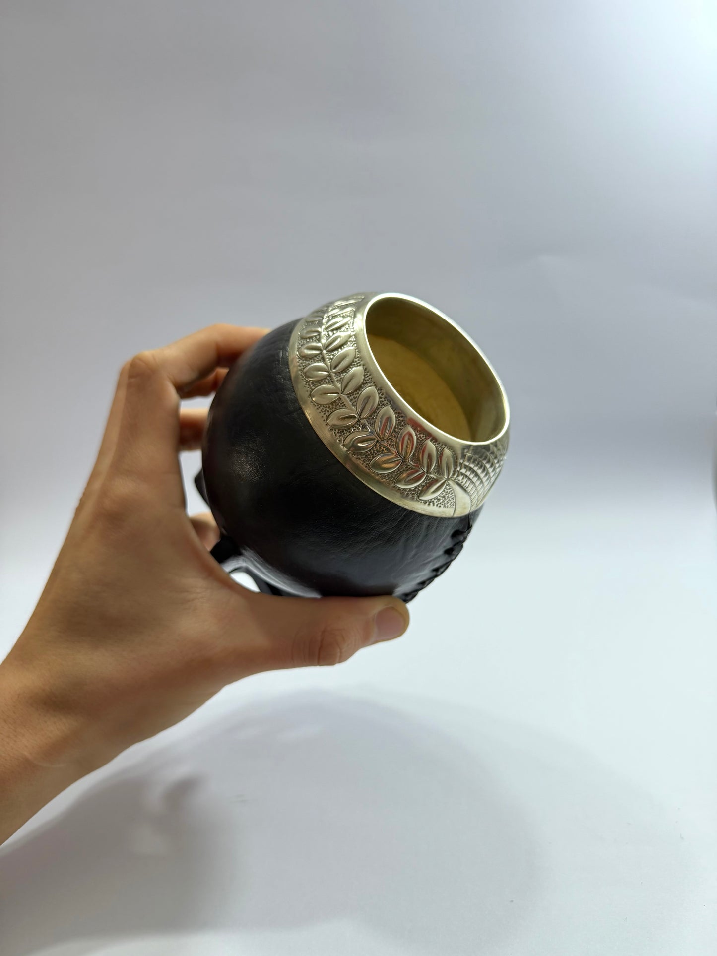 Mate Torpedo Premium Negro De Calabaza Virolon Uruguayo Artesanal Al Lacre 𝗟𝗔𝗨𝗥𝗘𝗟