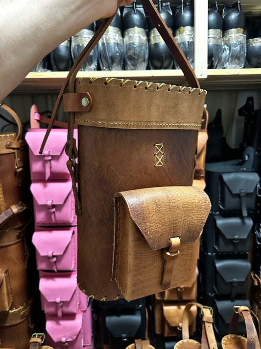 Bolso Matero de Cuero Café