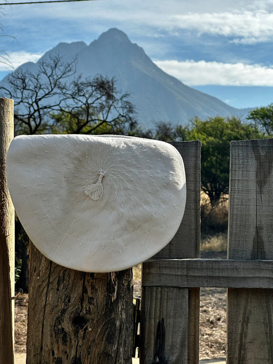 Boina Gaucha De Hilo Crema / Vuelo 32 Cm