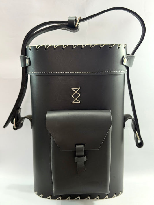 Bolso Matero de Cuero Negro