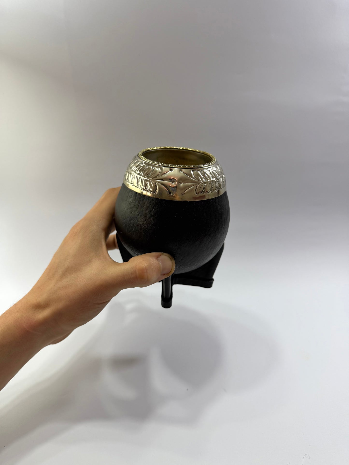 Mate Torpedo Premium Negro De Calabaza Virolon Uruguayo Artesanal Al Lacre 𝗟𝗔𝗨𝗥𝗘𝗟 + 𝗛𝗘𝗕𝗥𝗔 𝗗𝗘 𝗕𝗥𝗢𝗡𝗖𝗘