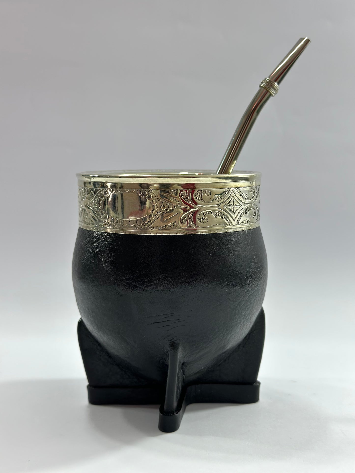 Mate imperial Negro de Calabaza #2 + Bombilla de Acero Tradicional