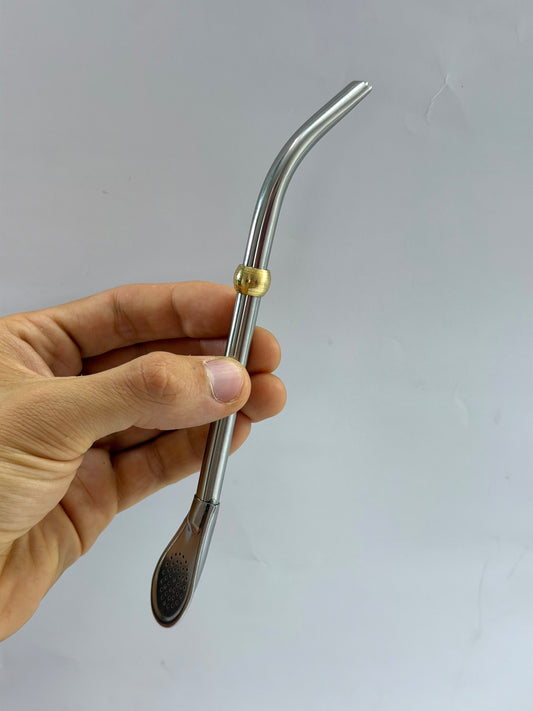 Bombilla Acero Inoxidable Pico Loro / Filtro Pala