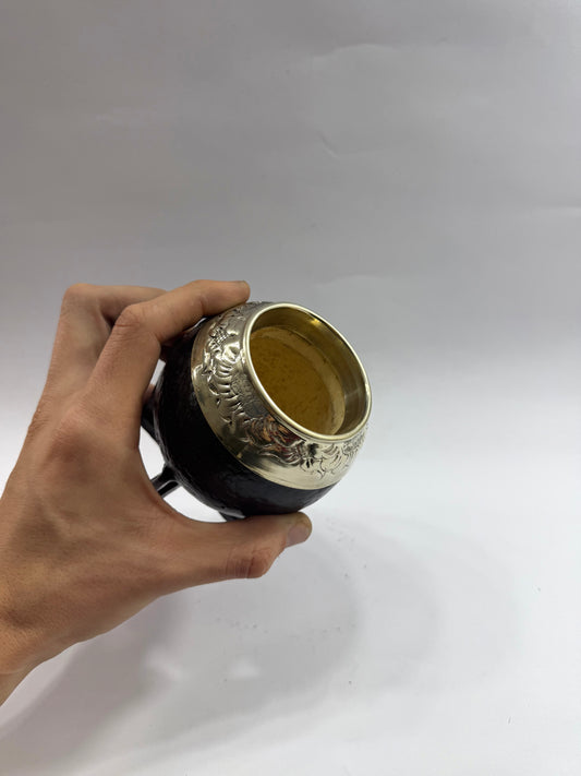 Mate Torpedo Negro De Calabaza cincelado Lacre