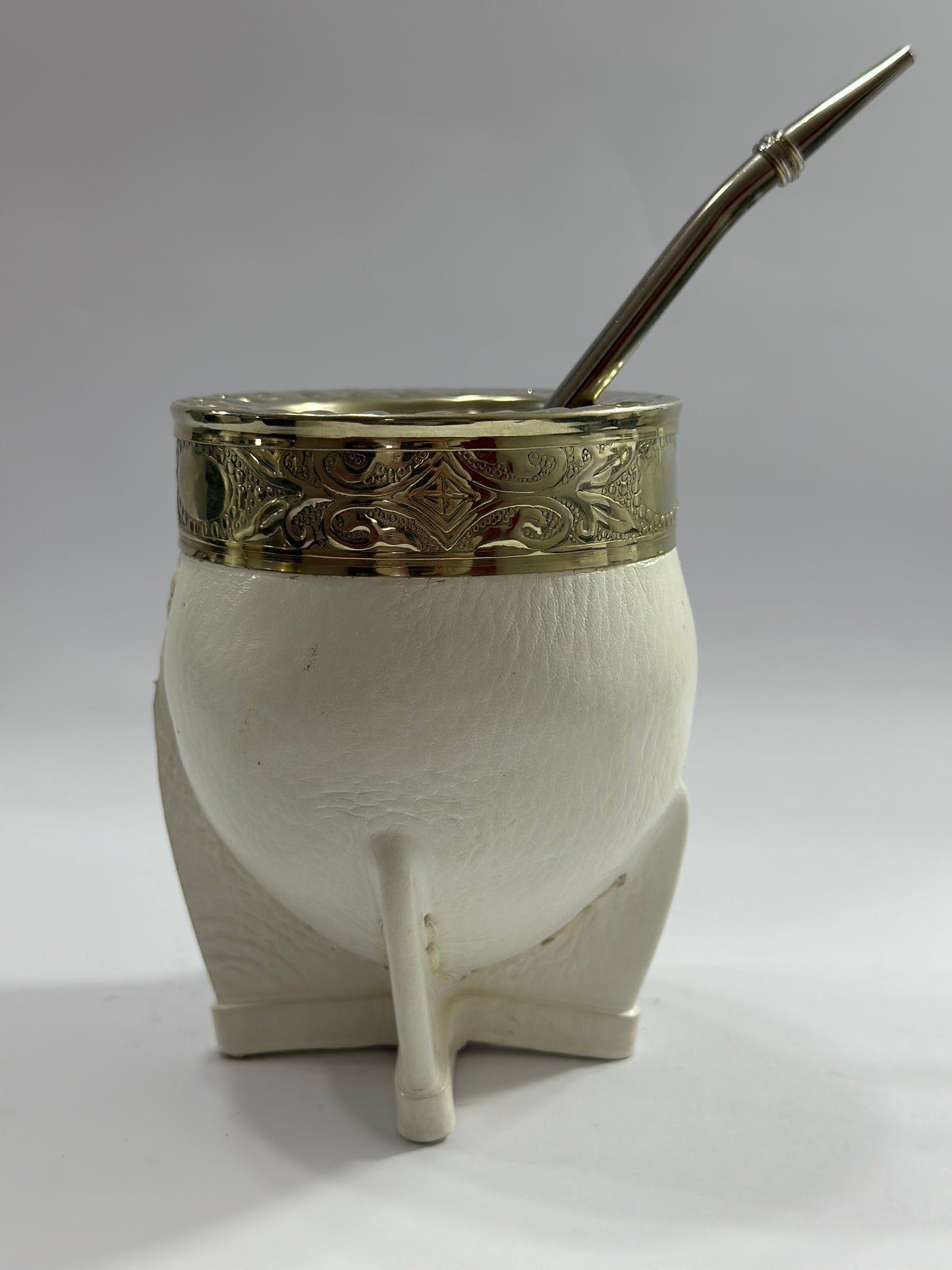 Mate Imperial Blanco de Acero #2 + Bombilla de Acero Tradicional.